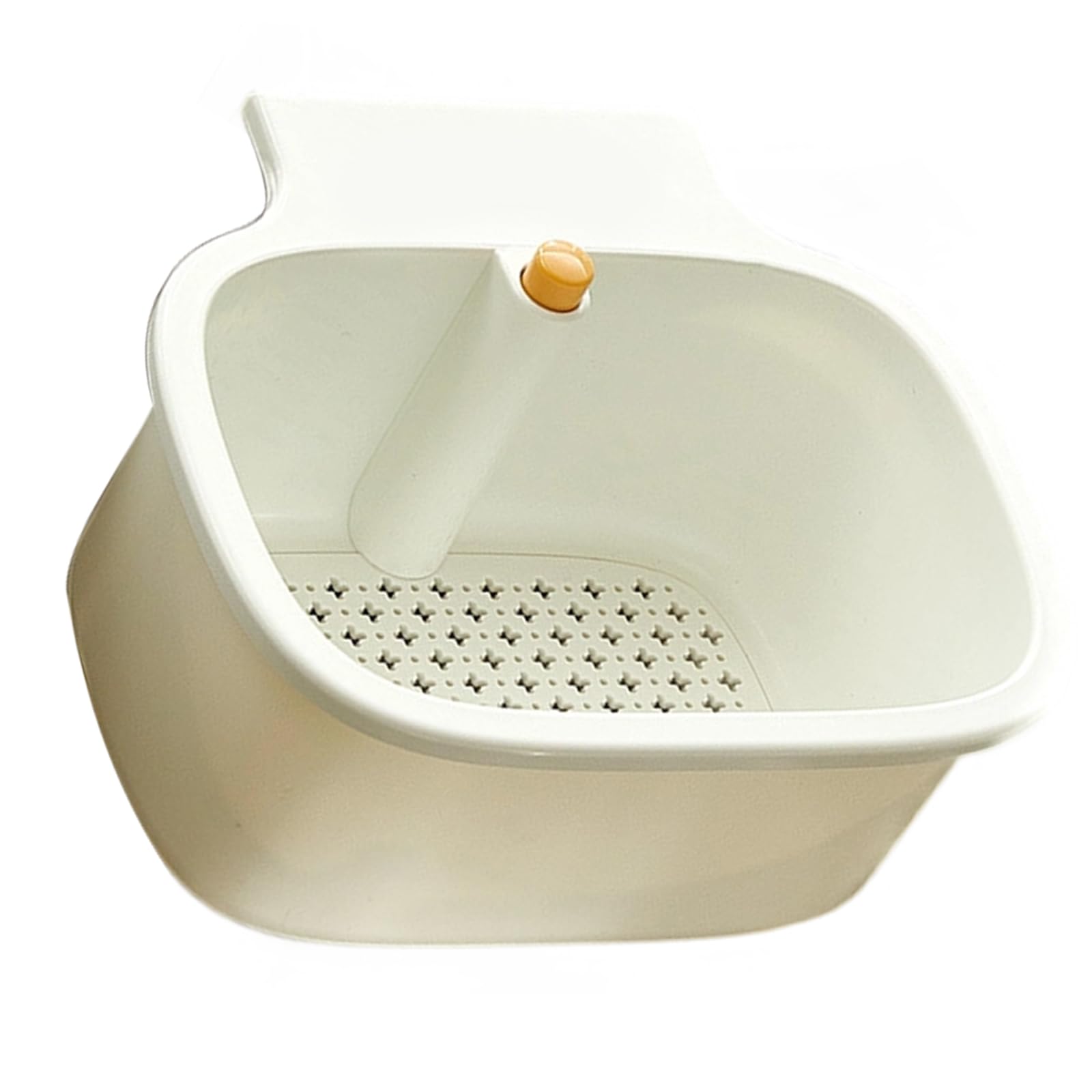 TFAOYS Press Styles Sink Strainer Basket ABS and Stainless Steel Wall Mounted Sink Drain Basket for Efficient Drainage Press Fruit Washing