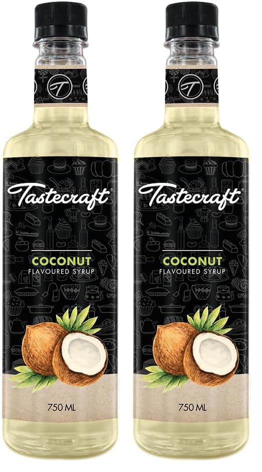 Tastecraft Coconut Flavoured Syrup 750ml [Exotic Ingredients, Naturally Infused, Authentic Taste] (Pack of 2)-image-24
