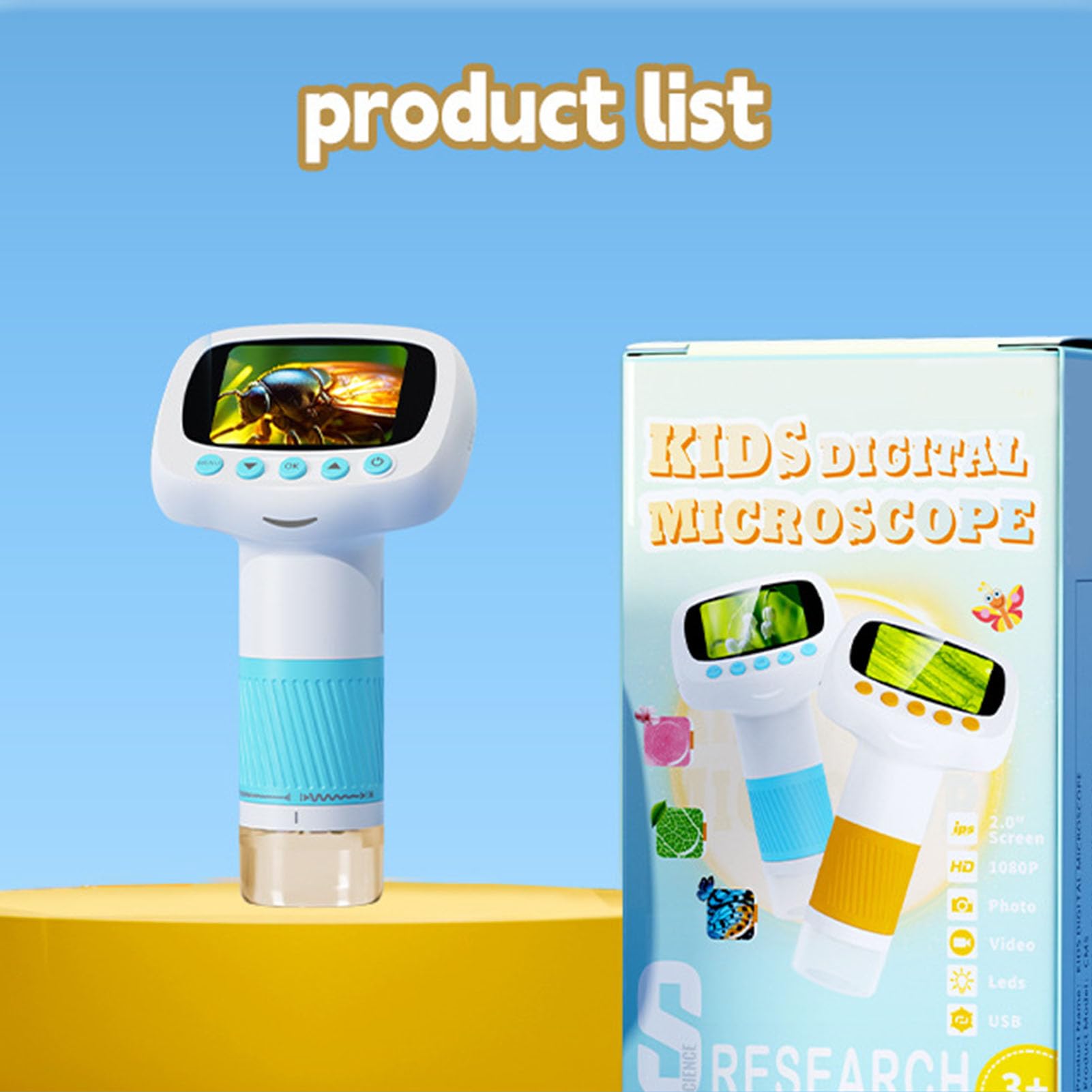 Tbest Microscopio para Niños con Aumento de 50-1000X