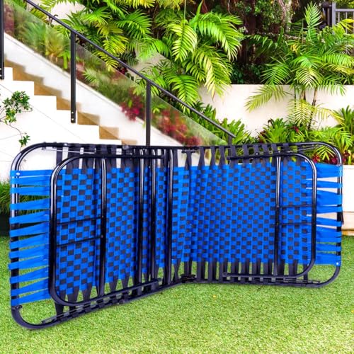 Image of Casa Copenhagen, Portable Single Folding Bed Heavy Duty Metal Cot Khat for Sleeping Bed Space Saving Design Sturdy Synthetic Niwar feet - Aqua Blue & Charcoal Black