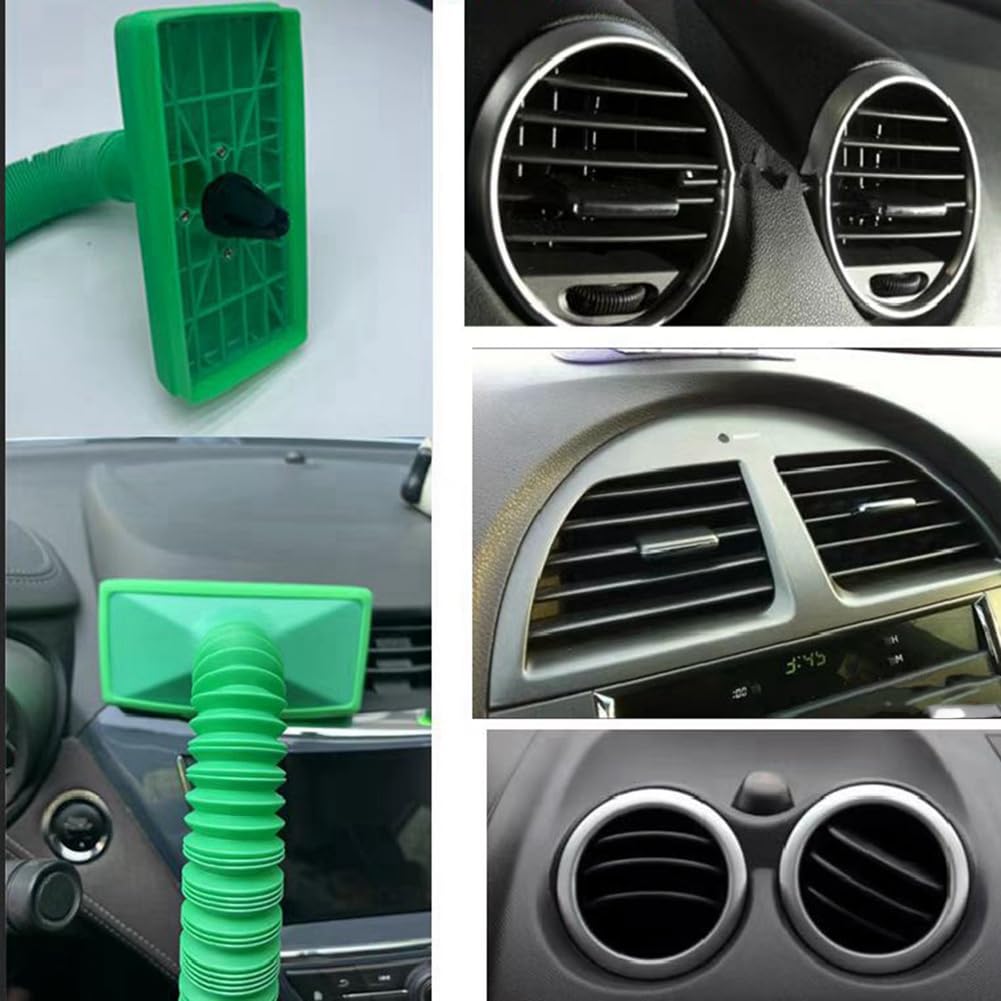1 Pezzo Tubo di Prolunga per Bocchetta 'Aria Condizionata per Auto, in ABS Telescopico, Fornitura per Auto A/C, Tubo di Uscita 'Aria Condizionata e Verde