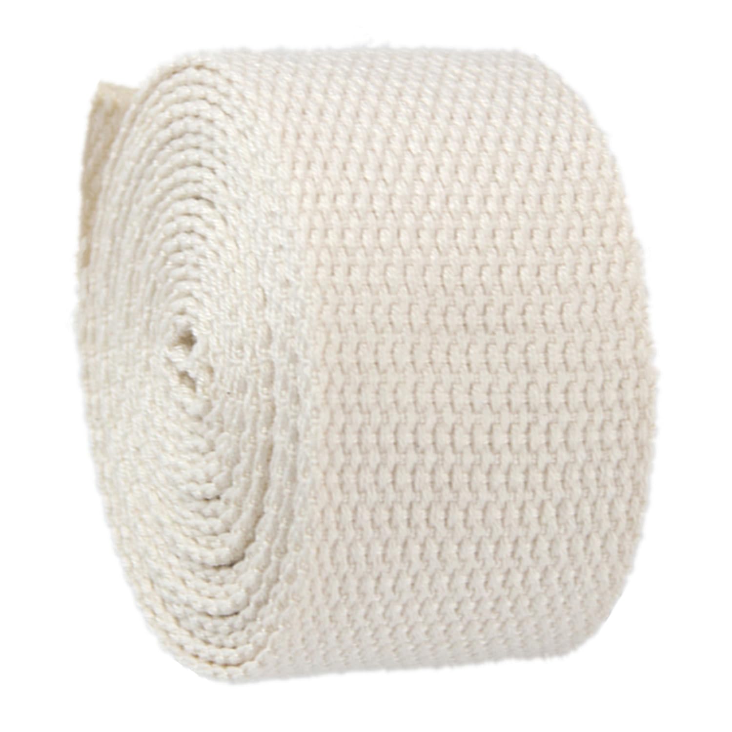 Cinta de algodón, cinta espiga, correa costura 50 mm - Algodón for correas bolsos, flejes equipaje (beige, 20 yardas)