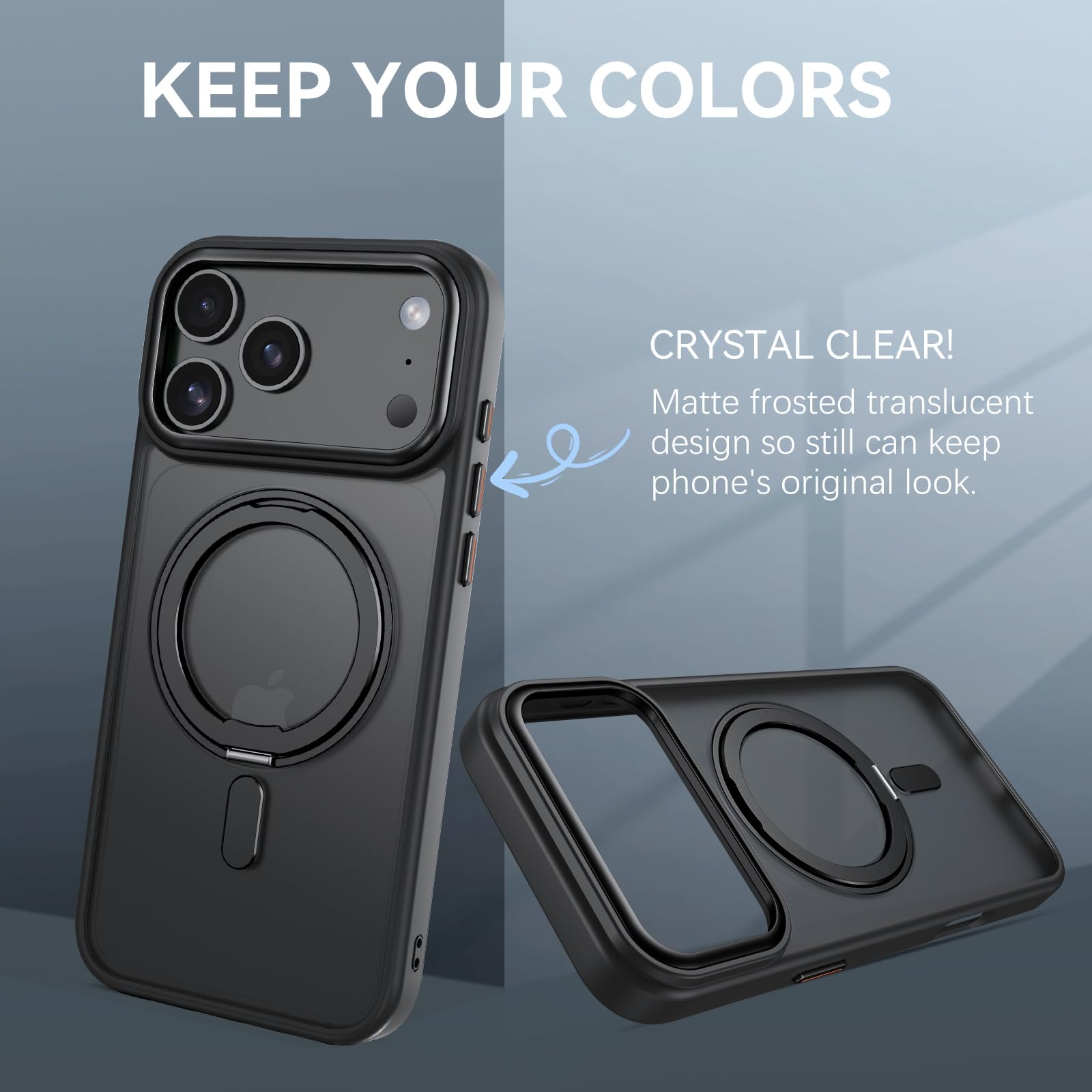 CASEKOO 2024 Upgraded 360° Rotatable Magnetic Ring Stand For IPhone 15 Pro Max Case