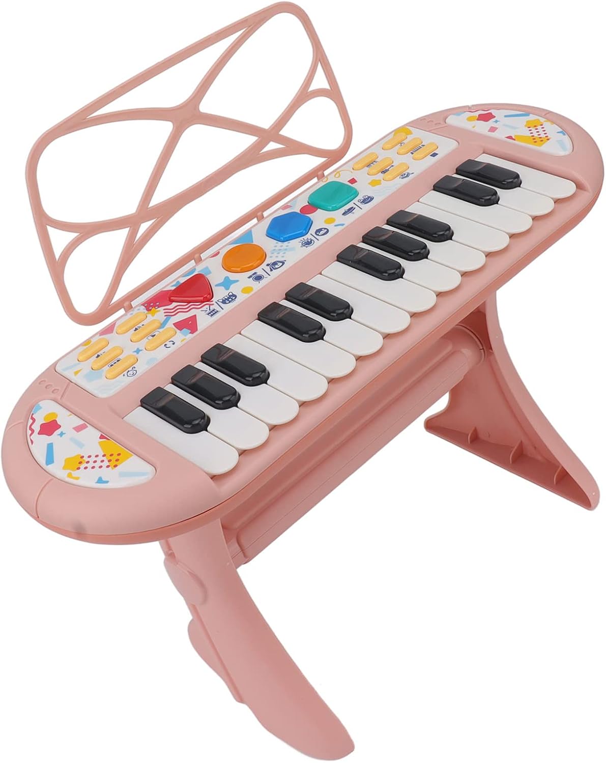 Piano Keyboard, 24 Keys Portable Kids Electronic Piano with Detachable Stand Adjustable Volume and Teaching Functions, Musical Keyboard Toy for Boys Girls Toddlers Beginners