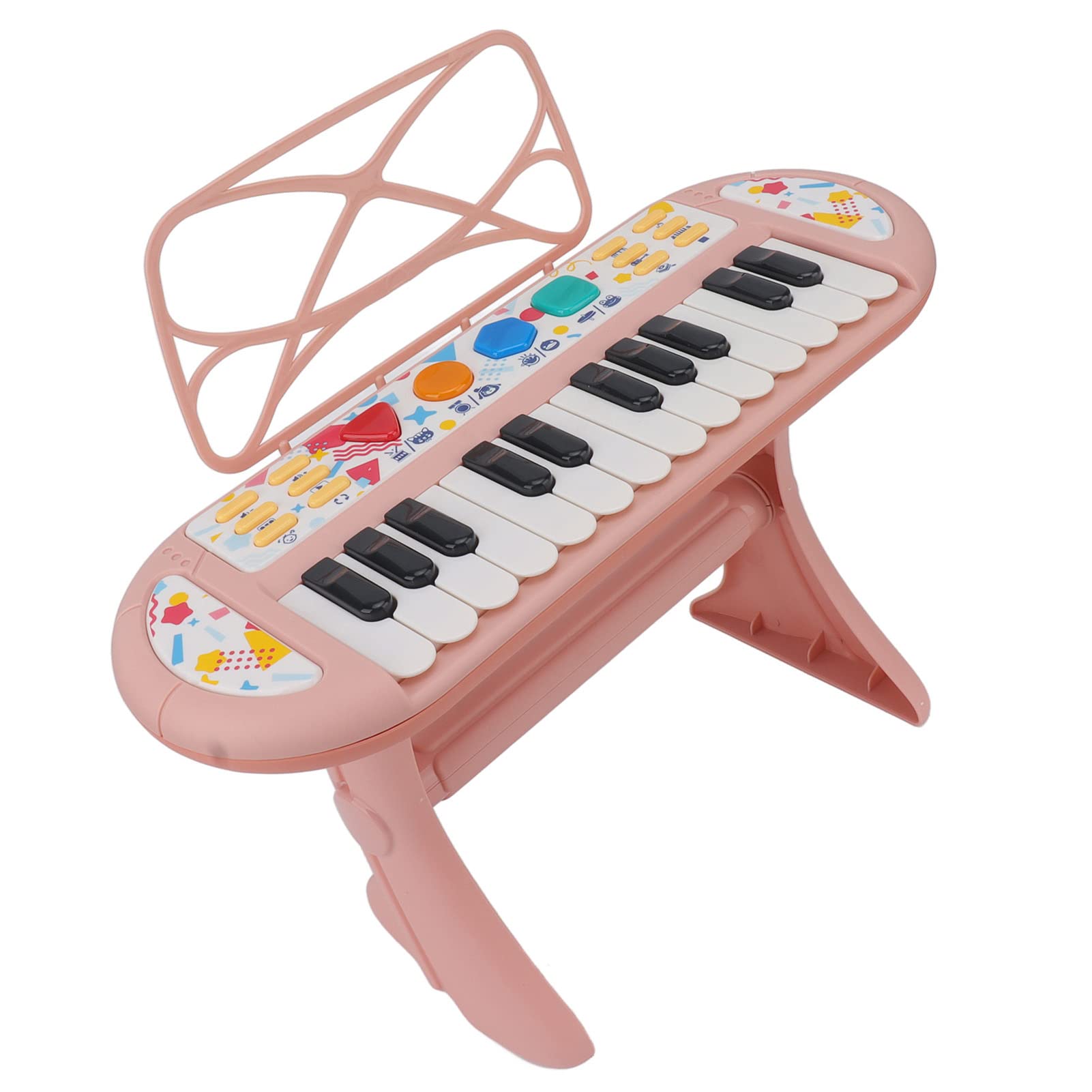 Teclado de Piano para Niños de 24 Teclas, con Soporte Desmontable | Piano de juguete electrónico con altavoz, juguetes de aprendizaje musical para niños pequeños principiantes, instrumentos