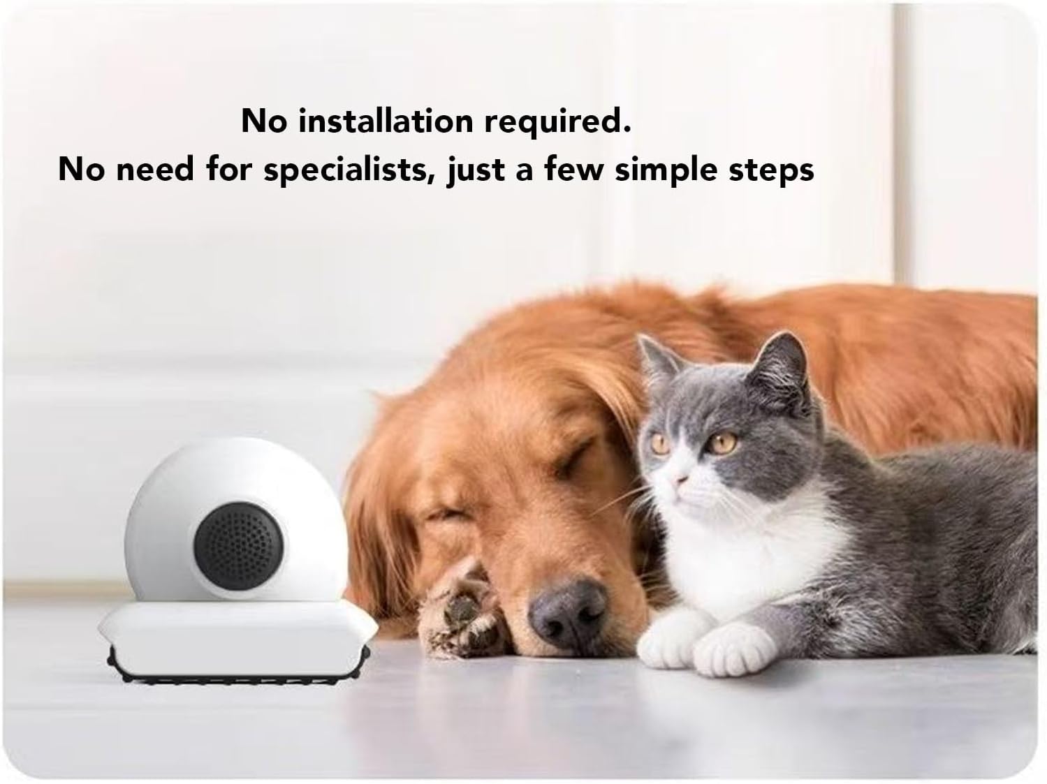 FOSA Home Security Camera on Wheels, Movable Pet Camera, WiFi Motion Detection 2 Way Talk Indoor Cam with APP Teasing Pet Functions