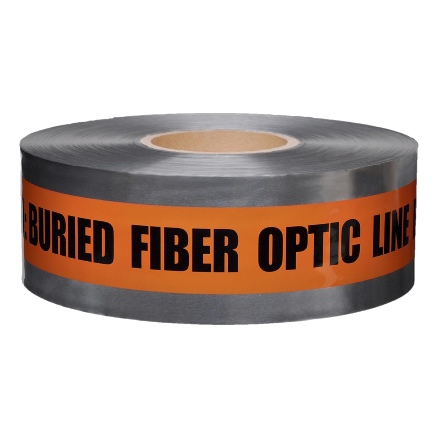 Presco Underground Detectable Tape, 3 in. x 1000 ft. (Orange with Black "Caution Buried Fiber Optic LINE Below" Printing)