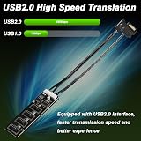 HAAMNING7 Hub USB interne 9 broches avec câble d'alimentation SATA, 4 ports USB 2.0 internes, répartiteur USB 1 vers 4 avec câble 9 broches vers double USB-A - 3
