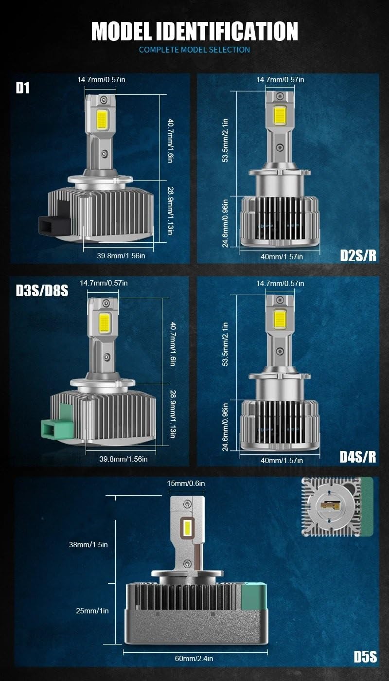 Reflektor LED Reflektor LED D3S D1S D2S D4S Żarówki halogenowe | HID D5S D8S D1R D2R D3R Turbo 24000LM Dwustronny układ CSP 6500K Biały 90W