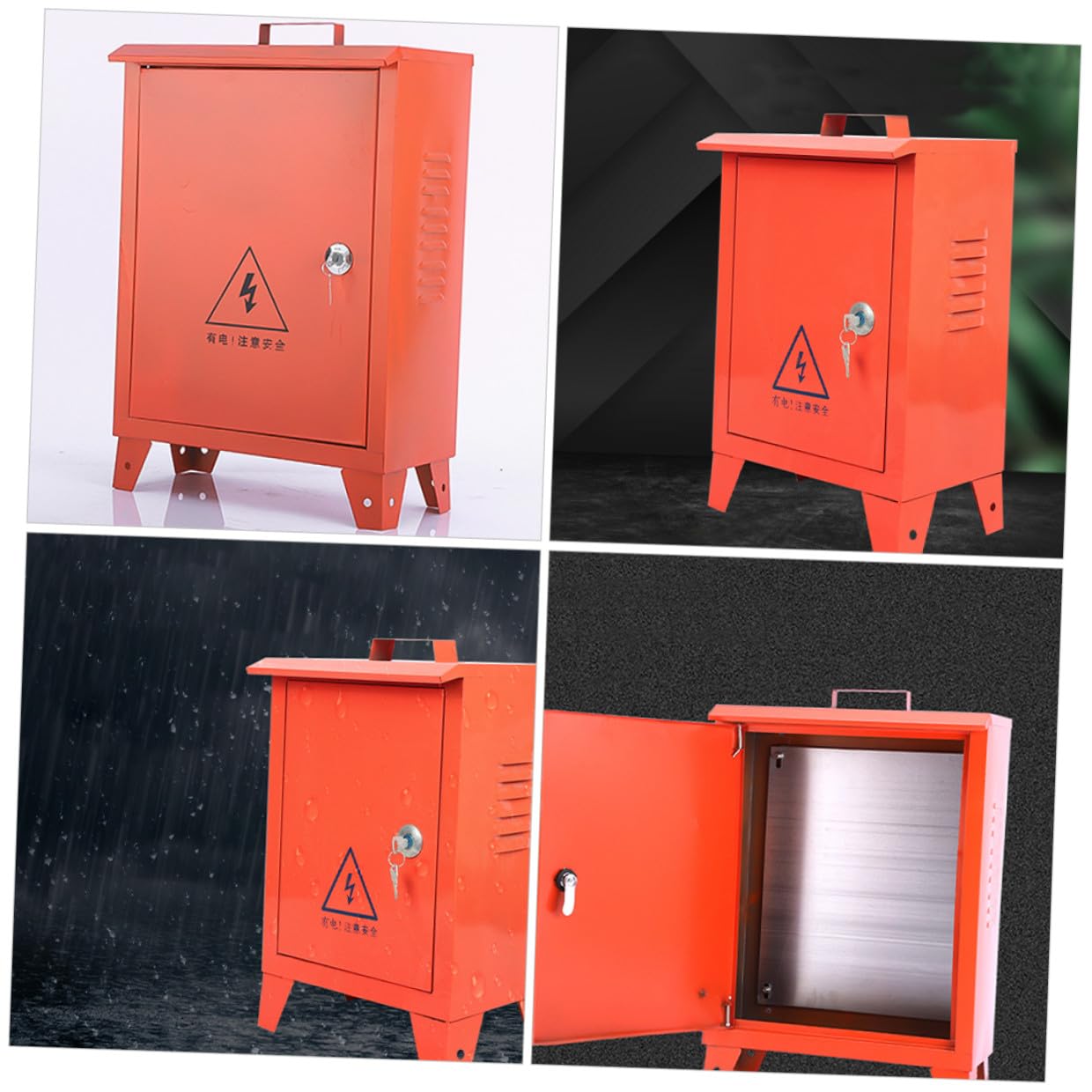 Ciieeo Outdoor Weatherproof Breaker Box Electrical Junction Box 250x300x180mm Small Iron Portable Power Distribution Case for Construction Site Use