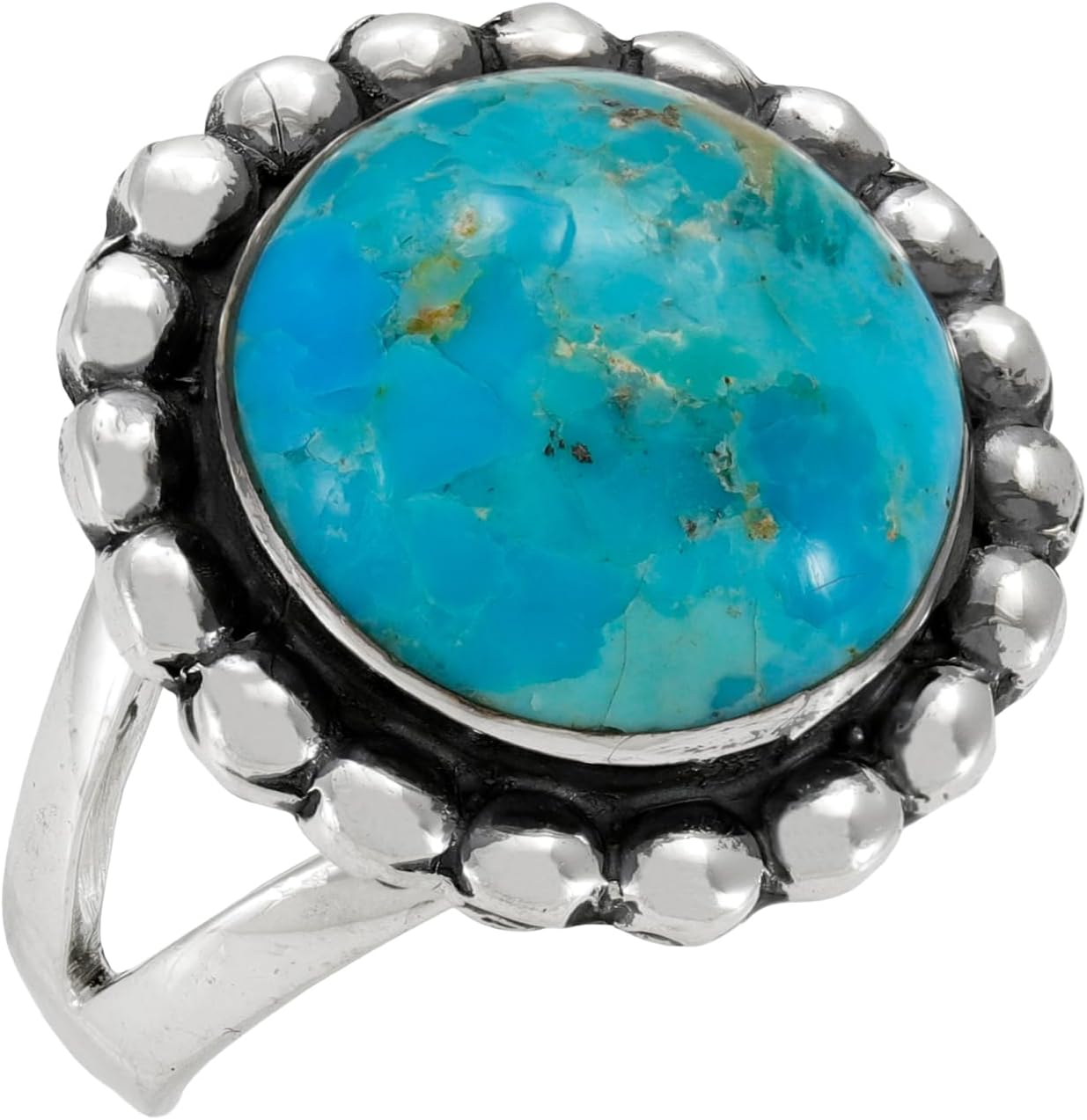Turquoise Ring Sterling Silver 925 Genuine Gemstones Size 6 to 11