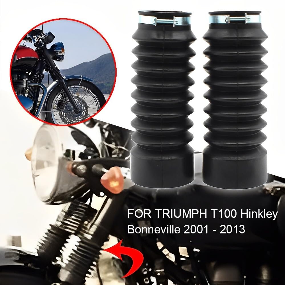 Osłona widelca motocyklowego Pasuje do TRIUMPH T100 pasuje THRUXTON 2001-2013 widelec motocykla getry czarna gumowa ochrona osłona przeciwpyłowa