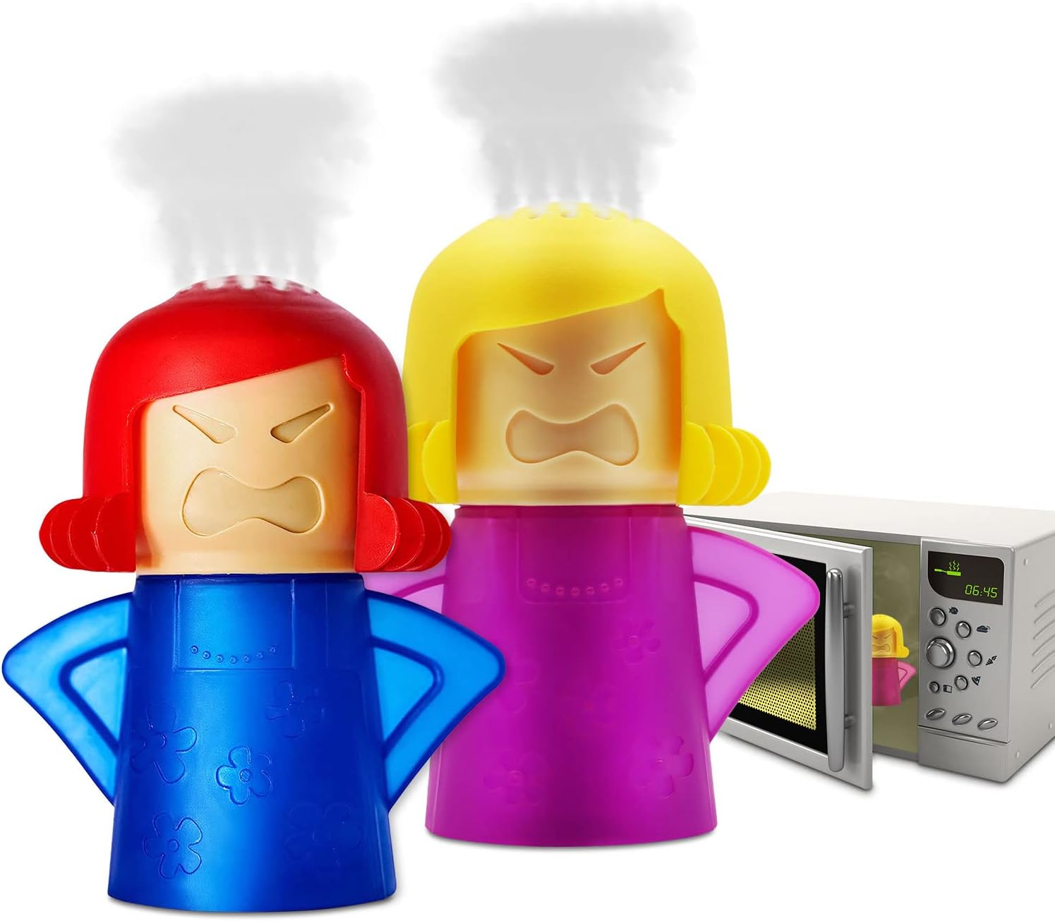 Microwave Steam Cleaner, 2 PCS Angry Mama Microwave Oven Steam Cleaners Easily Clean in Minutes Cleans Add Vinegar and Water for Home or Office with English Manual