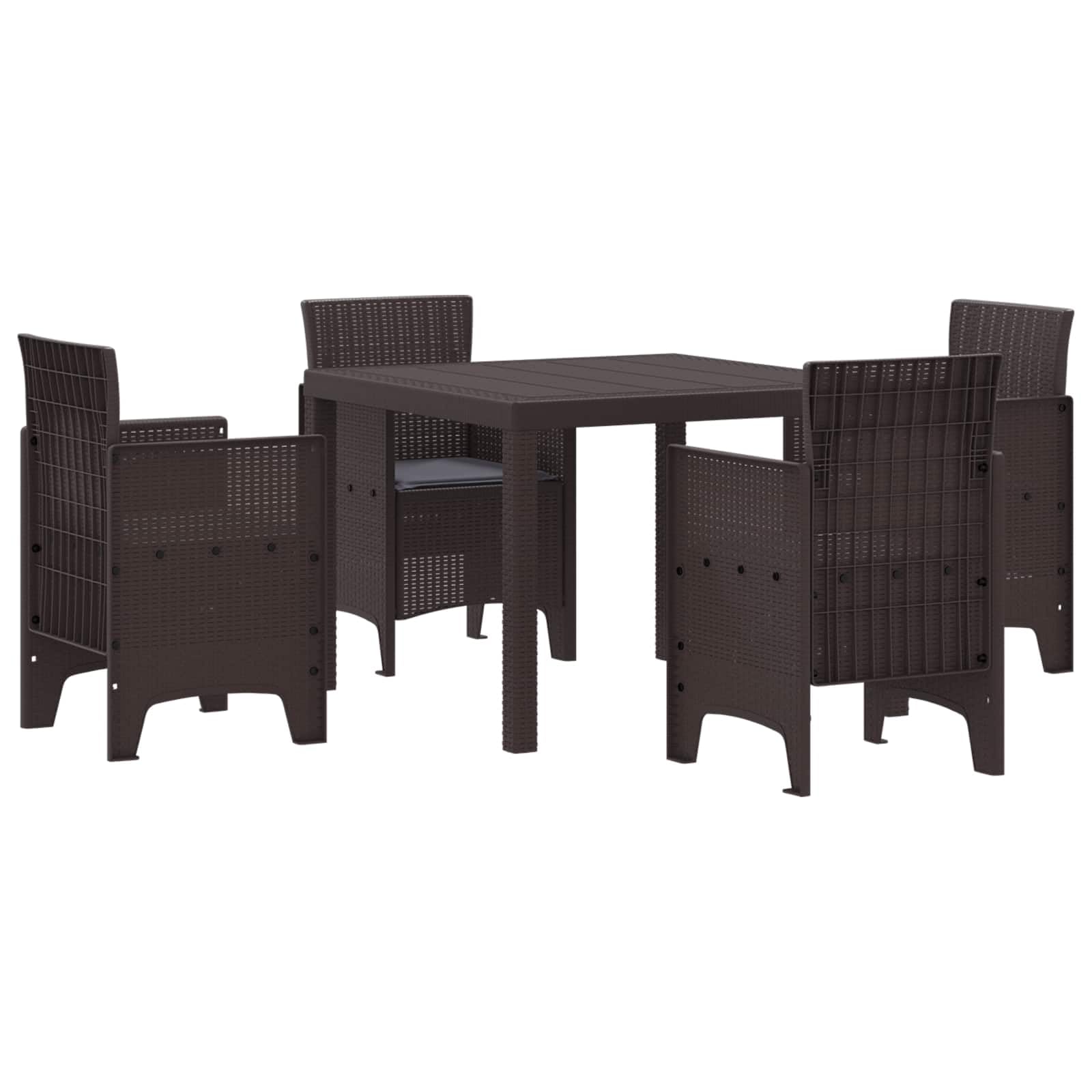 vidaXL Ensemble de Salle à Manger pour Jardin 5 pc Marron