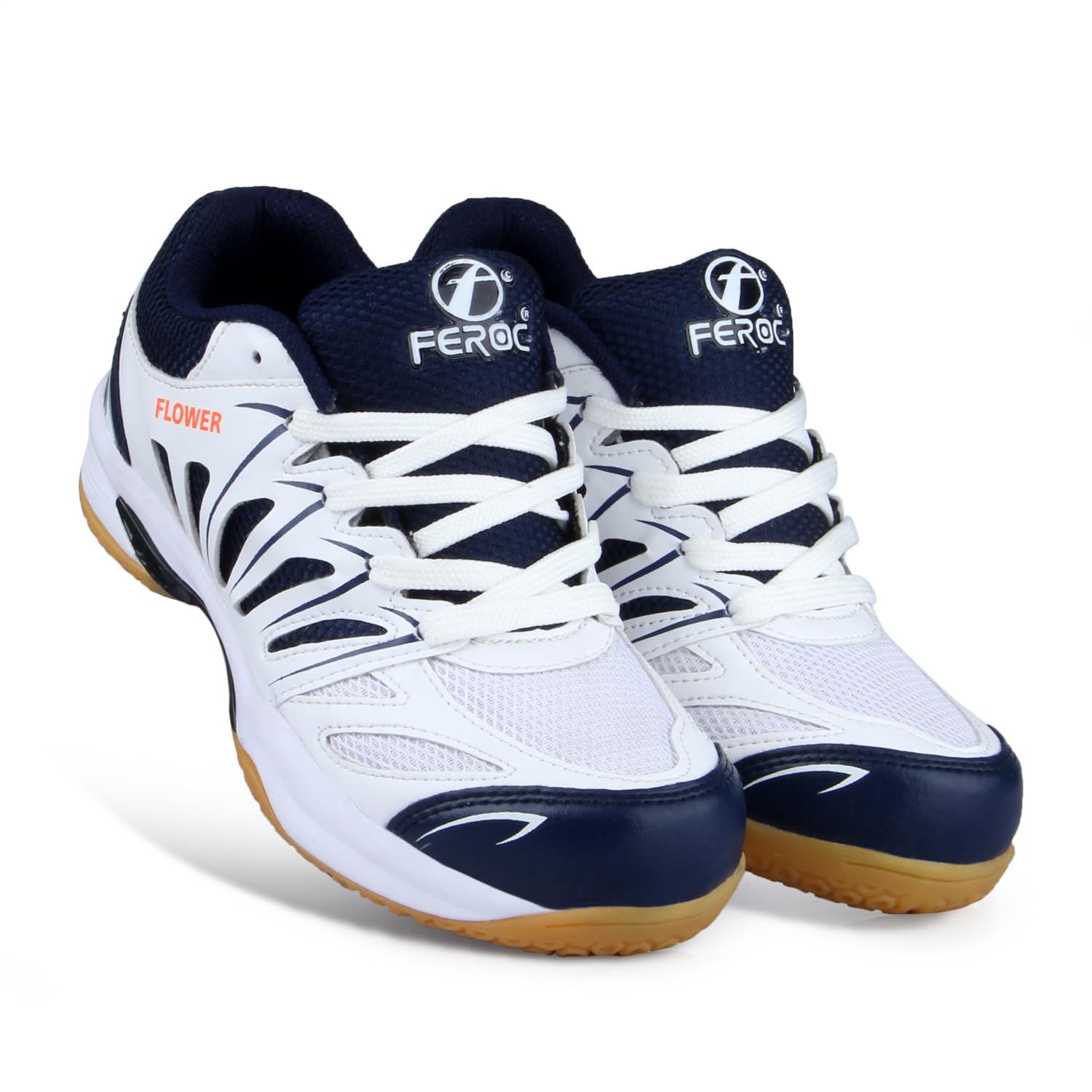 FEROC Flower Smash Badminton Shoe (Navy Blue, 7) 3