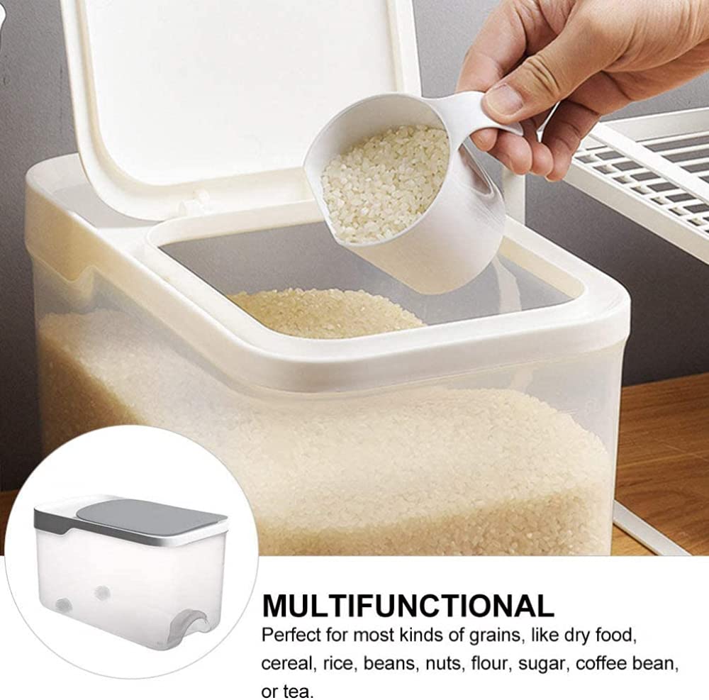 Contenitore in plastica da 5 kg, per riso, farina, cibo secco, cereali, secchio sigillato per cucina e ristorante