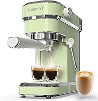 Vista 12 de Máquina de café expreso de 20 Bar, cafetera profesional con varilla de vapor espumadora de leche, cafetera compacta con tanque de agua extraíble Rojo