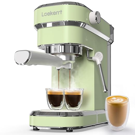 Laekerrt Espresso Machine 20 Bar Espresso Maker with Milk Frother Steam Wand, Compact Espresso Coffee Machine for Cappuccino and Latte (Navy Blue, Upgraded Version) Gift for Coffee Lovers, Dad, Mom