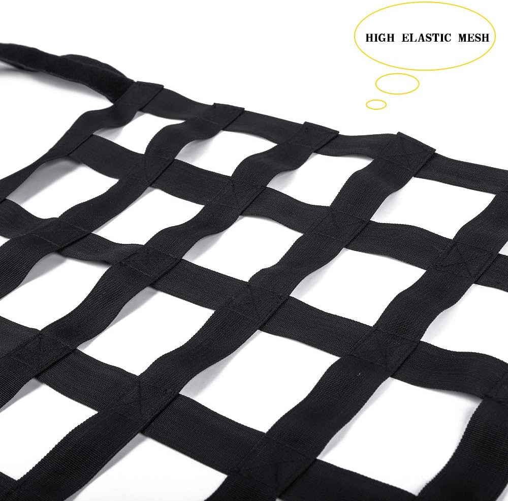 JeCar Mesh Cargo Net Roof Top Net Hammock for Jeep Wrangler YJ TJ JK JKU JL JLU 1987-2024 2025+