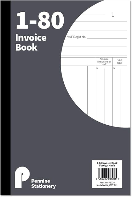 Invoice Duplicate Book, 1 To 80 Numbered Pages, Full Invoice Layout