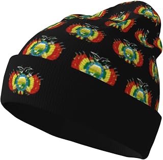 Escudo de Bolivia Beanie Hat for Men Women Soft Warm Winter Cuffed Beanies Knitted Hat Skull Cap Ski Hats Black