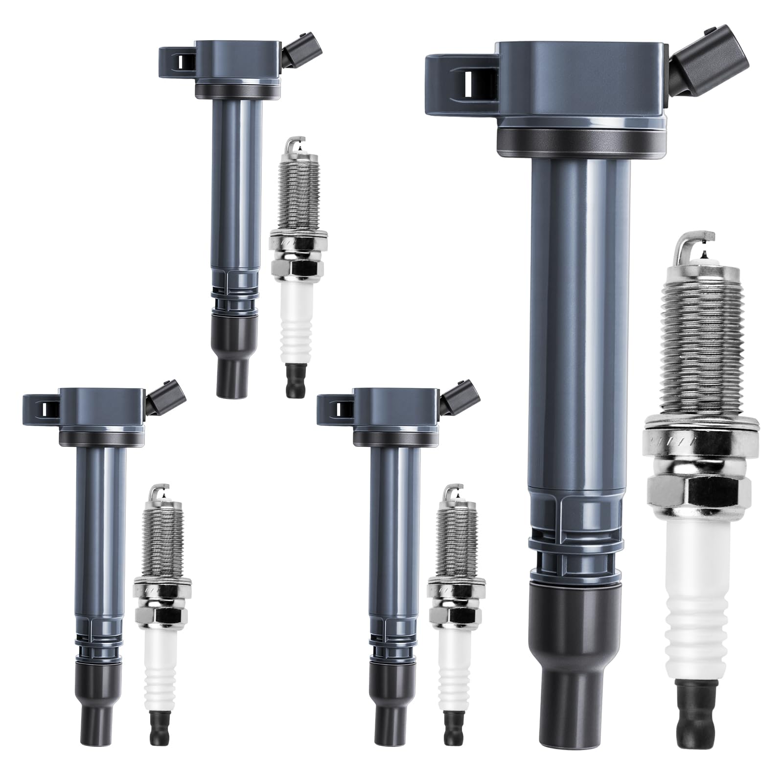 Motorevo UF487 Coil & 96355 Iridium Plug Kit (4-Pack)