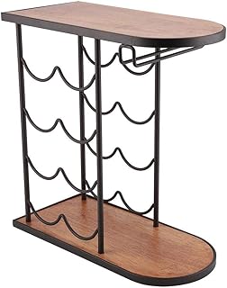 IREANJ Rower Red Wine Stojak, 8 Butelki Solidne Czerwone Wino Rack Czerwony Uchwyt Wina Półka Wino Butelka Stojak Z Wieszak Glass Cups Kompatybilny z Bar Club Gospodarski Winiarnia Winiarnia Stojaki