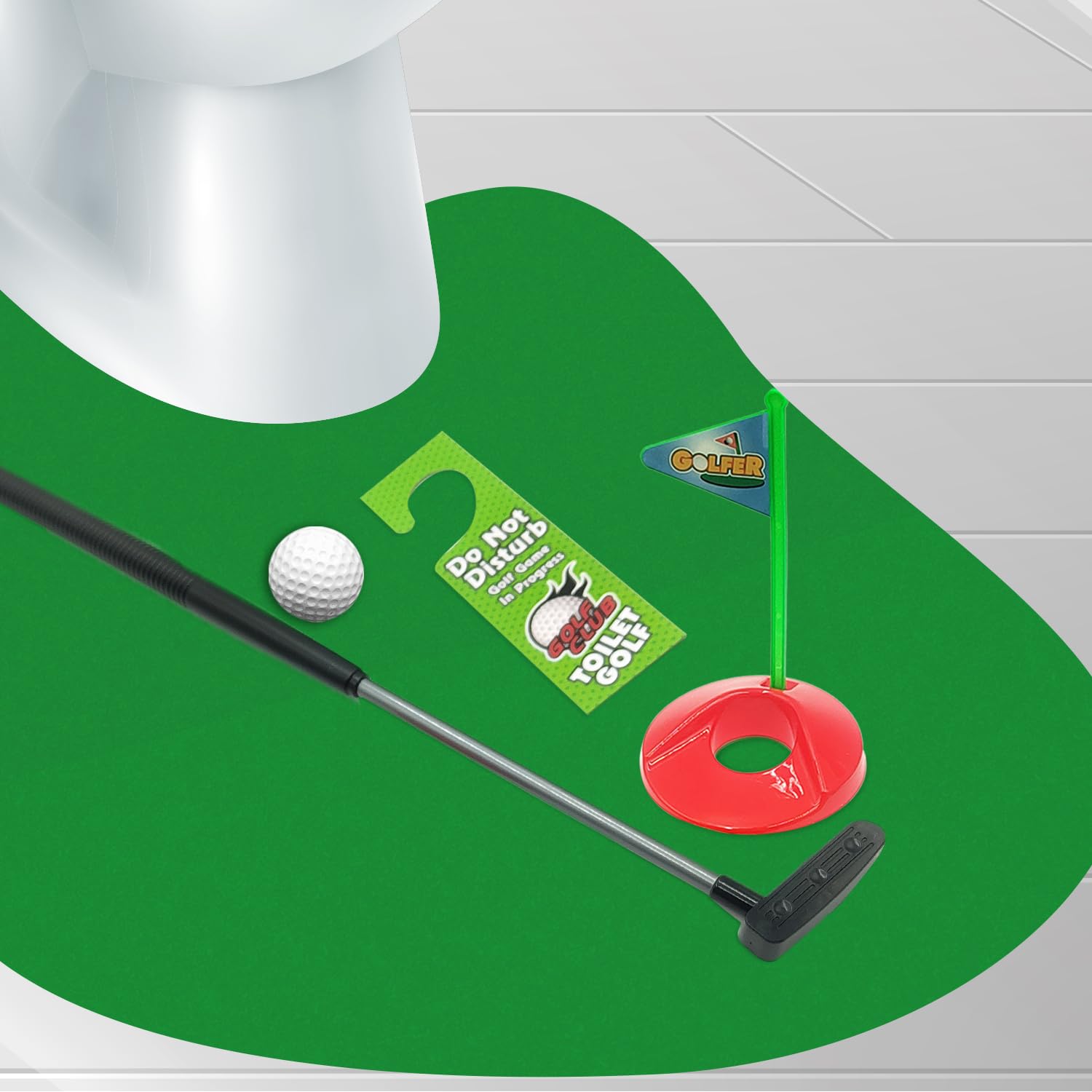 Mad Monkey baño Set de Golf para el Inodoro, Unisex-Adult, Multicolor, One Size