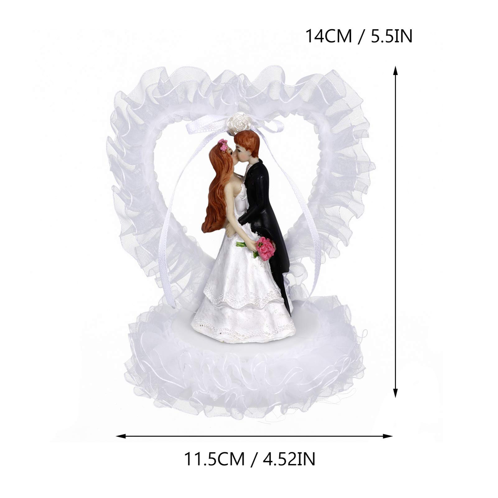 Abaodam 3stücke Hochzeitsfigur Braut Und Bräutigam Deko Herzform Kuchenaufsatz Für Hochzeitsfeier Romantische Tortenverzierung Langlebigem Resin Und Vielseitig Einsetzbar Als