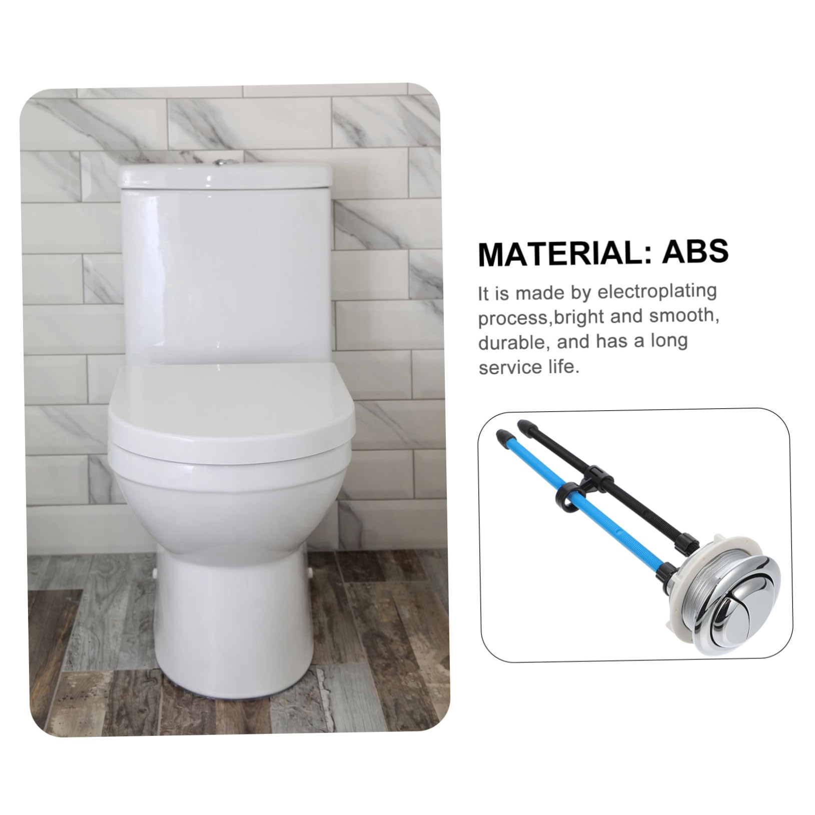 DOITOOL 3 Pièces Bouton Poussoir Chasse Eau Wc Double Rond Argenté