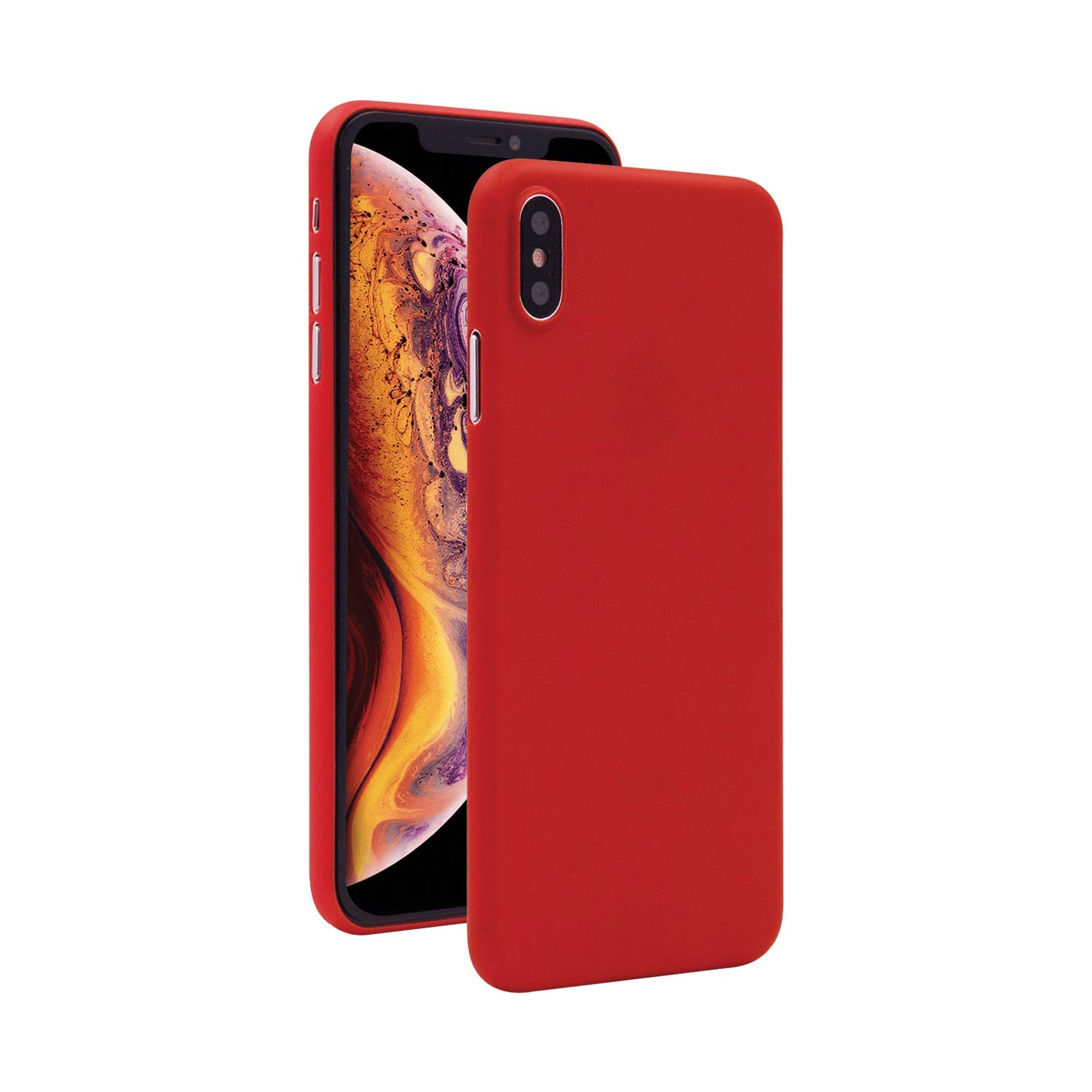Deulec Ultra Thin Case Matt Finish Light Weight Slim Design - for iPhone Xs Max (Ruby Red)
