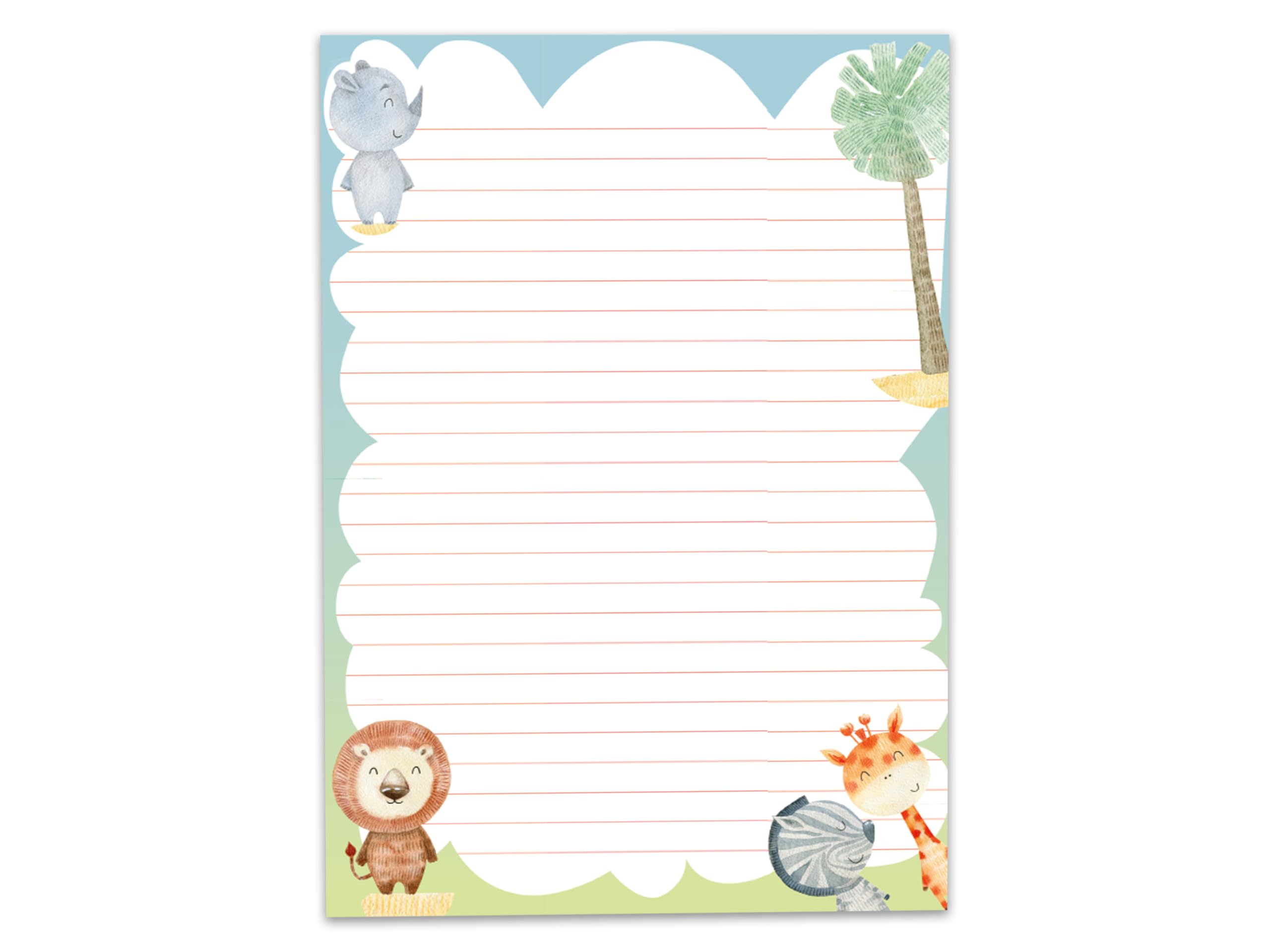 Blocchi di Lettere per Bambini Animali Savana 3 Blocchi A4 25 Fogli