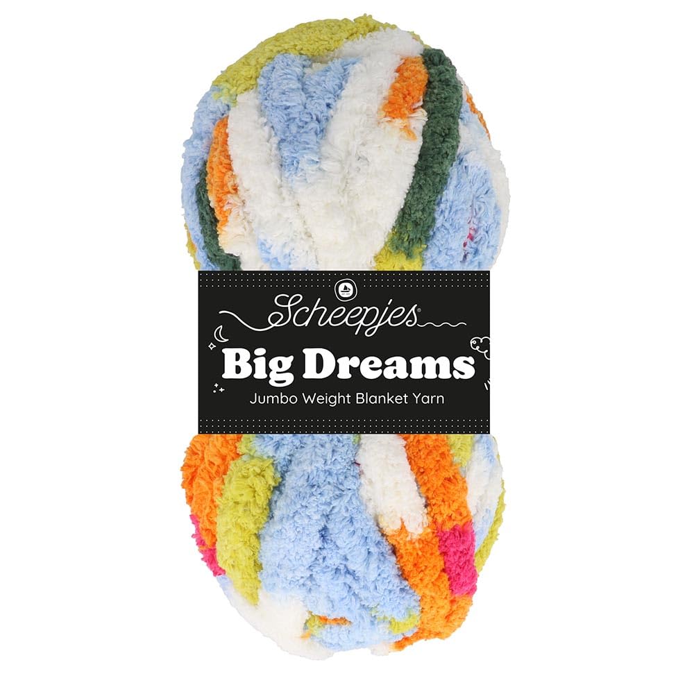 Scheepjes Big Dreams 1x200g - 710 Over the Rainbow Multicoloured Yarn, Orange