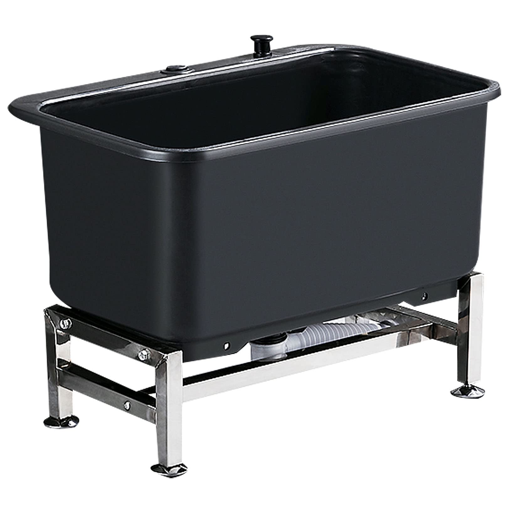 ASerZenith Floor Mount Mop Sink, Commercial Outdoor Laundry Sink Toilet Utility Sink, Multipurpose Sink With Drain For Laundry Bathroom Hotel,Black-60Cm(23.6In)