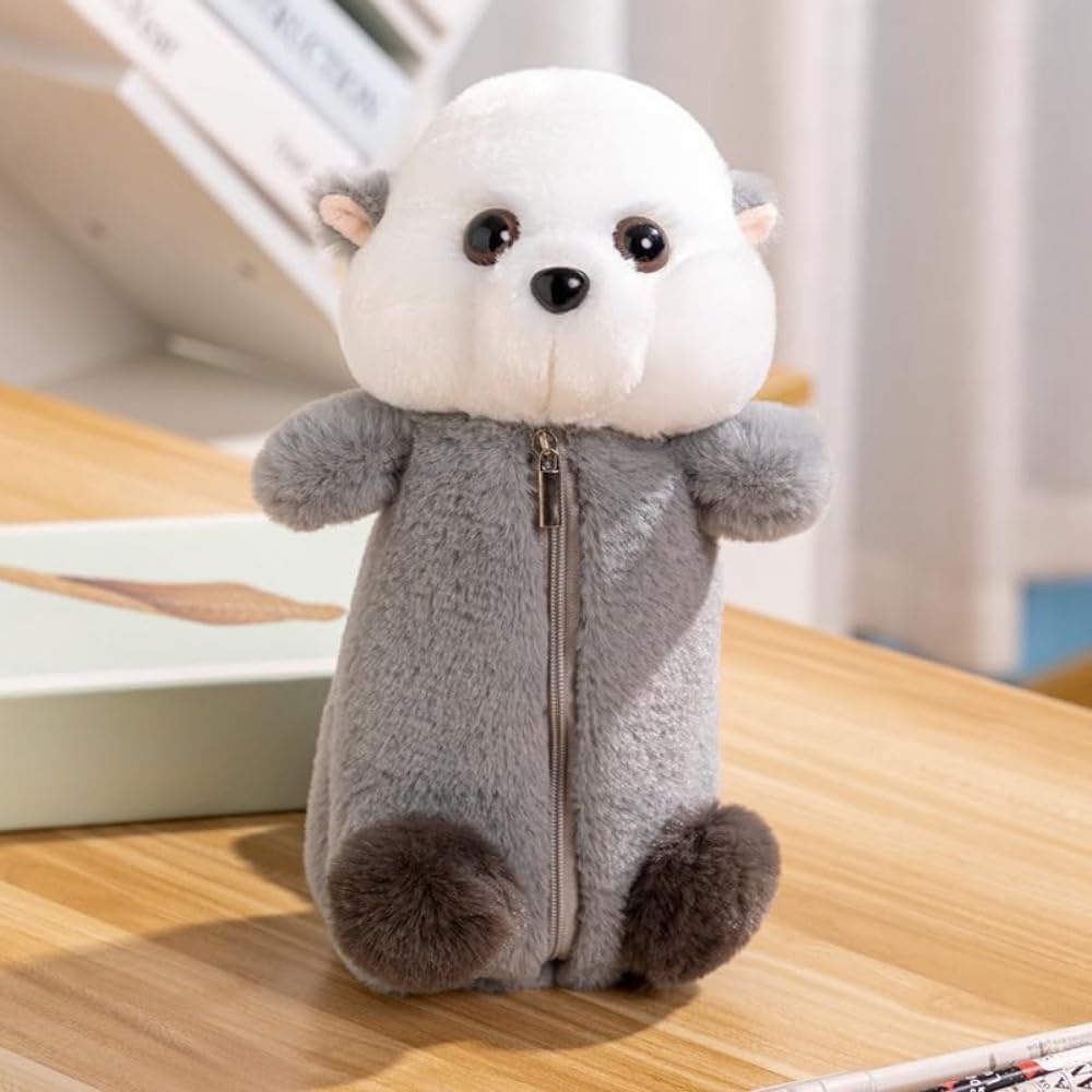 Amazon | ペンケース ぬいぐるみ ステーショナリー 筆箱 (カワウソ