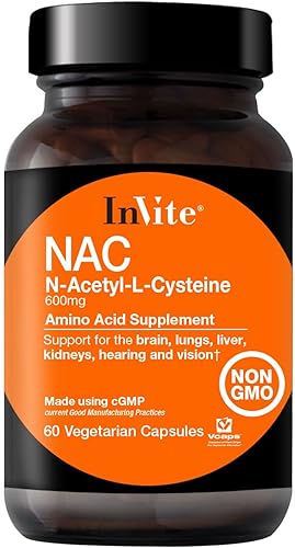 Invite Health N-acetil cisteína (NAC) - Apoya la salud del hígado y el cerebro - Suministra el aminoácido esencial L-cisteína y un precursor del disponible en Yaxa Peru