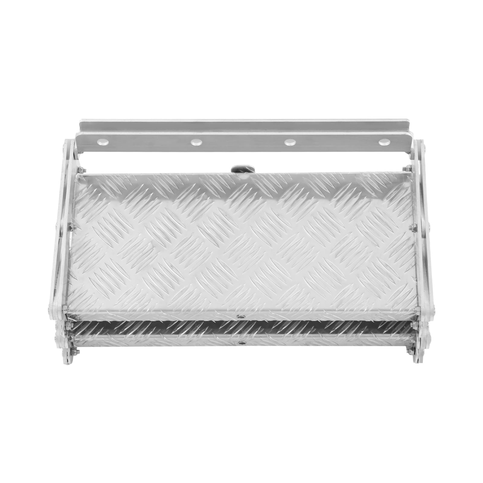 Scala pieghevole in alluminio fino a 110 kg, scala a gradini in lega di alluminio e acciaio al carbonio, pedane antiscivolo con fori di montaggio, per camper, roulotte, rimorchio (2 gradini)