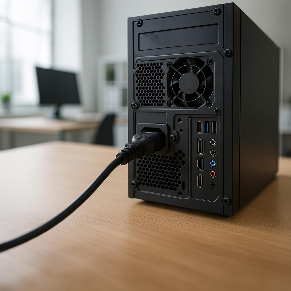 Zestaw 5 kabli zasilających 5 m do urządzeń z wtyczką CEE 7/7 Schuko do IEC 320 C13, do komputera, monitora, telewizora, ekranu komputera, projektora, sprzętu AGD
