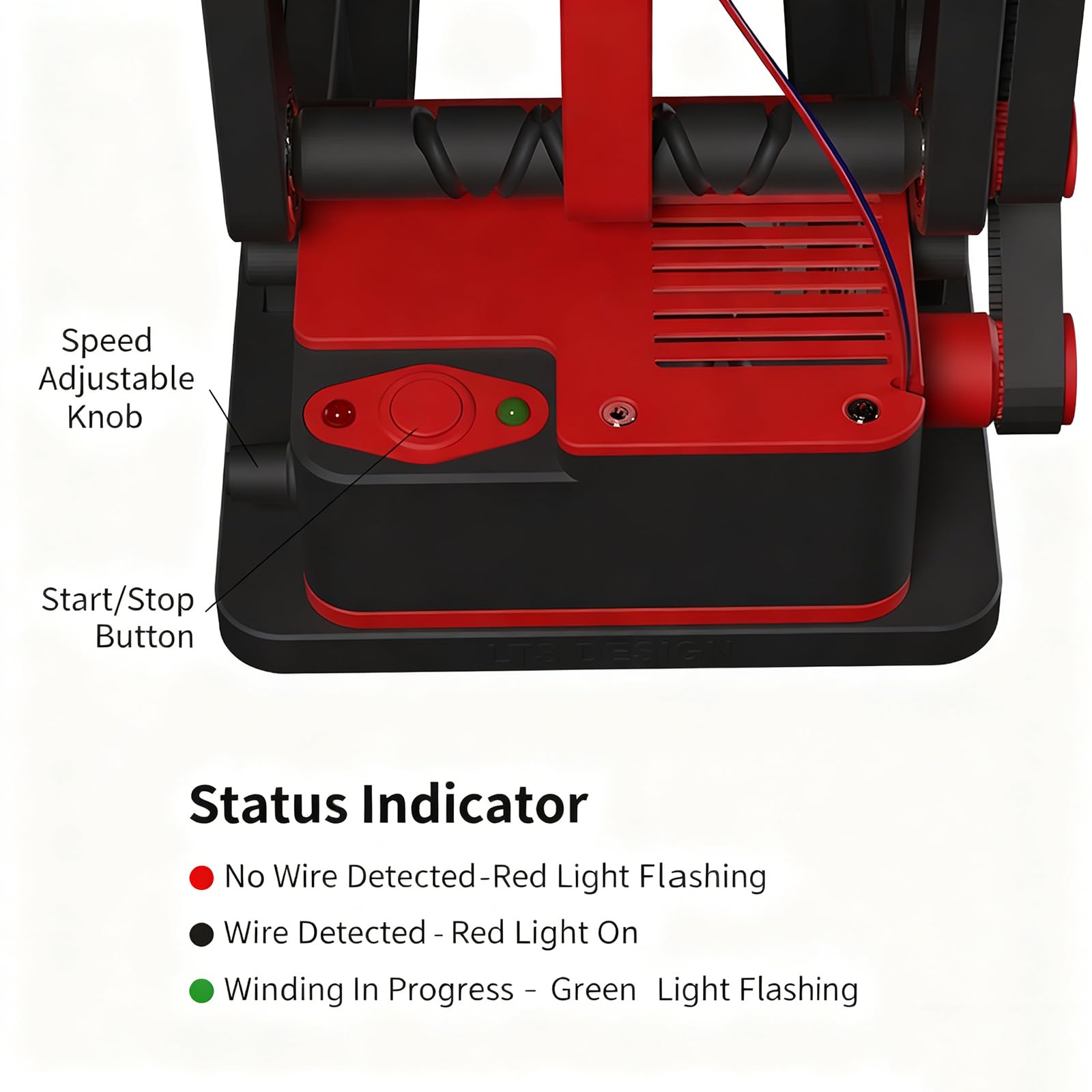 Bobina eléctrica Rebobinador de filamento para impresora 3D, capacidad de bobina de 1 kg, arranque inteligente, velocidad ajustable, sin enredos, para soldadores de impresión