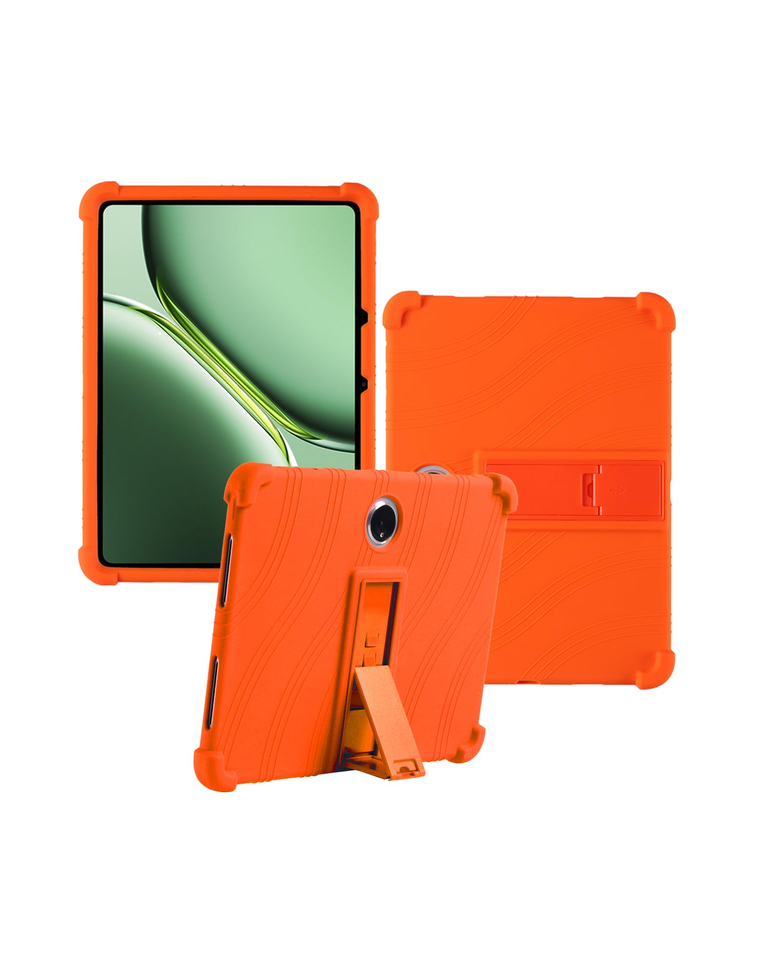 Case for Oneplus Pad 2/Pad Pro 12.1 inch 2024 New Tablet PC Android 14- Soft Silicone Shock Proof Lightweight Stand Rubber Shell Protective,Kids Friendly Soft Silicone Adjustable Stand Cove,Orange