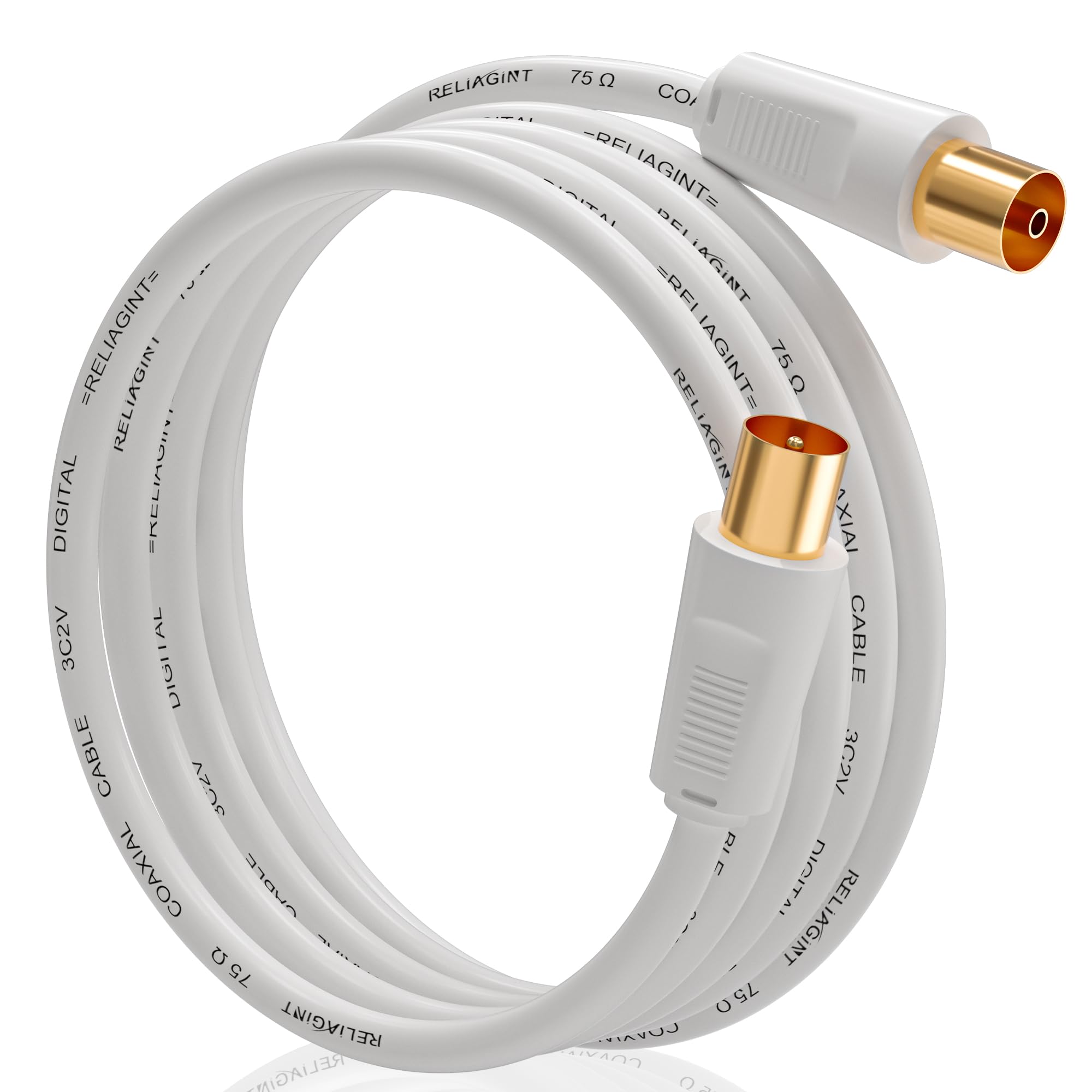 Lot De 2 Connecteurs Coudés En T Pour Antenne TV - 1 Mâle Vers 2 Femelles - Adaptateur RF Doré Pour Câble DVB-T