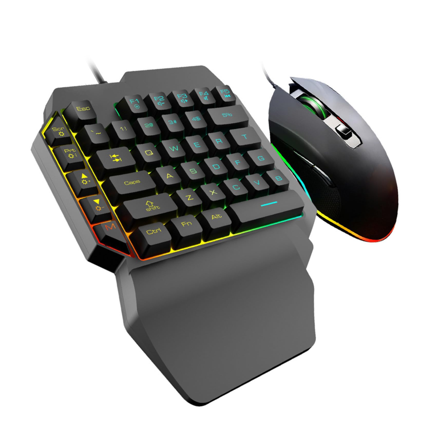 SHINEOFI Tastiera da Gioco E-sport Retroilluminata con Mouse Ottico, Kit Combinato per Gaming da Casa e Intrattenimento Ragazzo Ragazza, Facile Utilizzo e Funzionamento Preciso