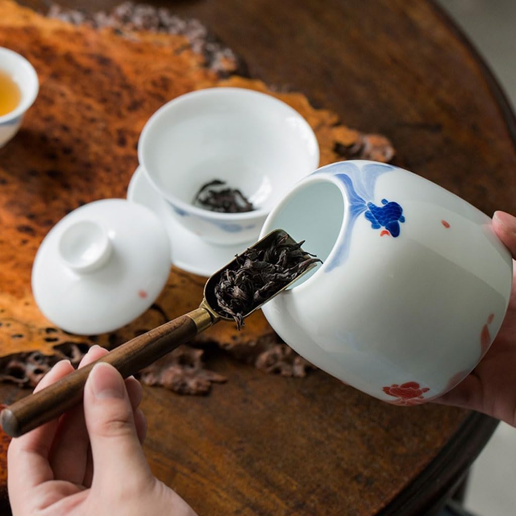 Masowe pojemniki na herbatę, hermetyczne pojemniki, popołudniowe pudełka, ręcznie malowane ceramiczne zestawy do przechowywania domowego, pojemniki szklane z liśćmi