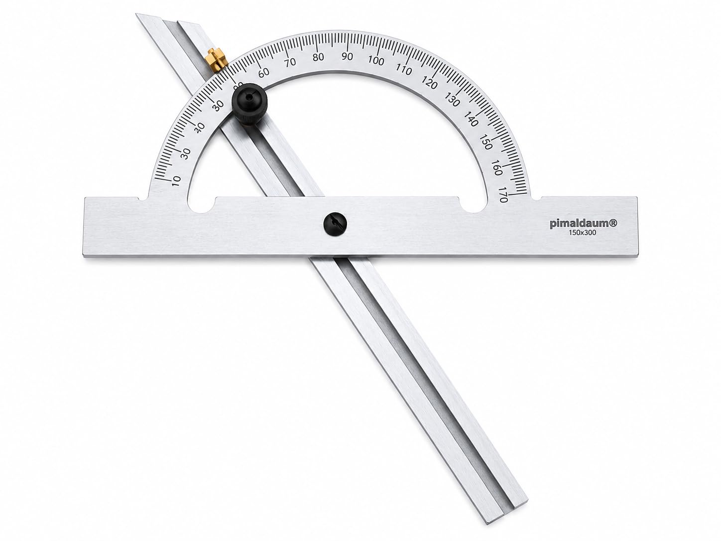 Rapporteur d'angle professionnel 10-170° avec règle métal 150 * 300 mm