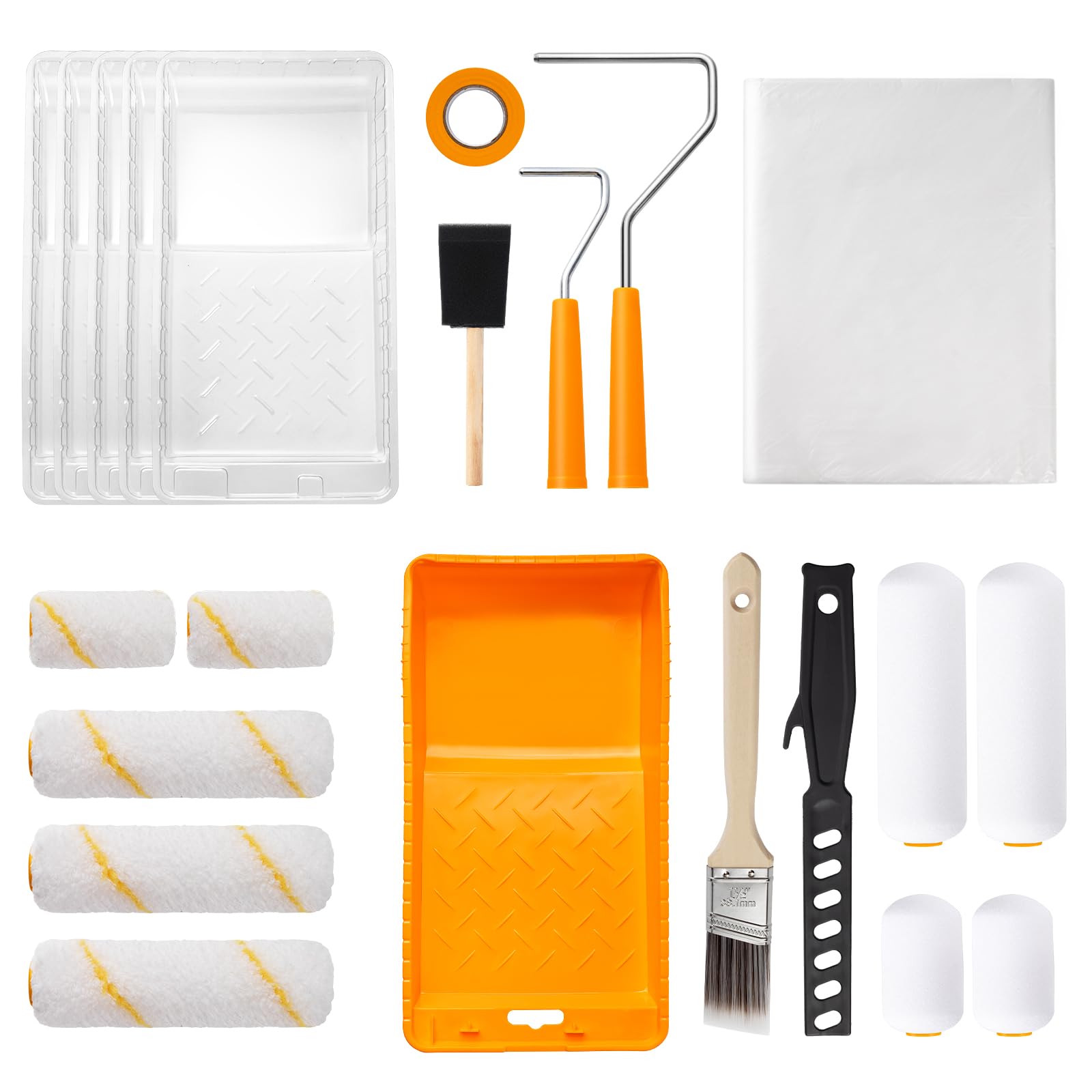 Nadinsta 22pcs Paint Rollers And Trays Sets, Paint Roller Set With - View #11