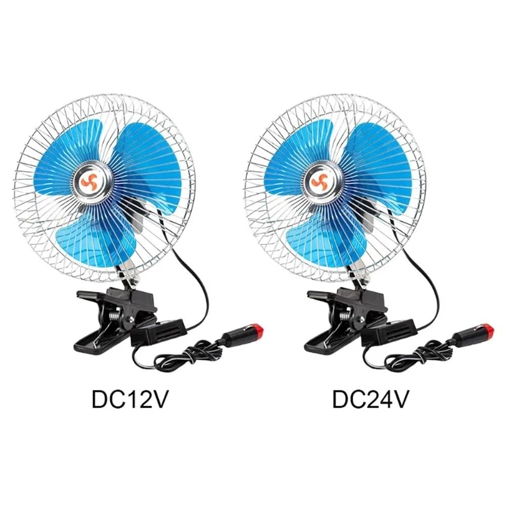 Ventilatore Auto 12V/24V Oscillante - Portatile, Silenzioso, Per Auto, Camper, Ufficio - Foto 5