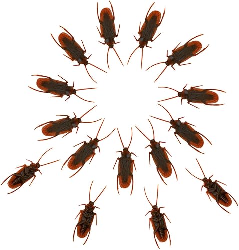 15 piezas de cucarachas falsas de broma, modelo de cucarachas falsas bastante espeluznantes y espeluznantes de plástico realistas, truco, broma,