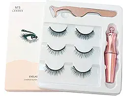 KIT LIGHT - Modelo Mais Natural com 3 Pares de Cílios Postiços Magnéticos + Delineador + Aplicador