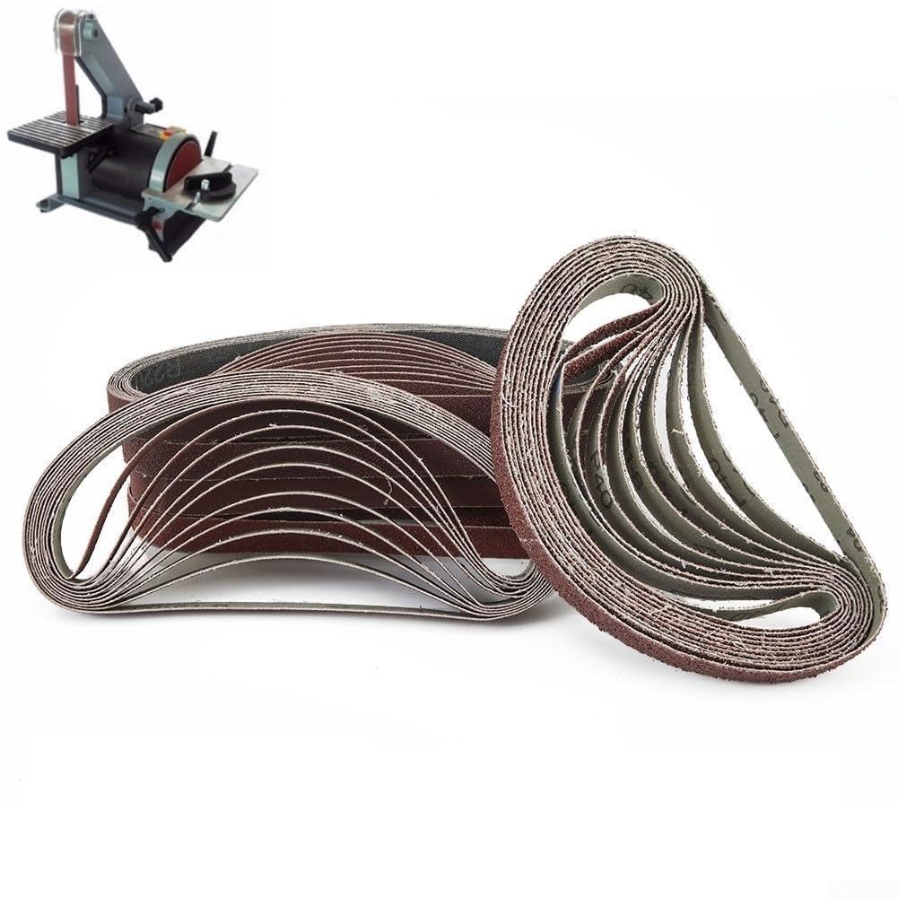 Lot de 60 bandes abrasives 13 mm de largeur 457 mm de long Grain 40 60 80 120 180 240 Compatible avec BD280 BD282E BD290 BD292E KA292E KA293E
