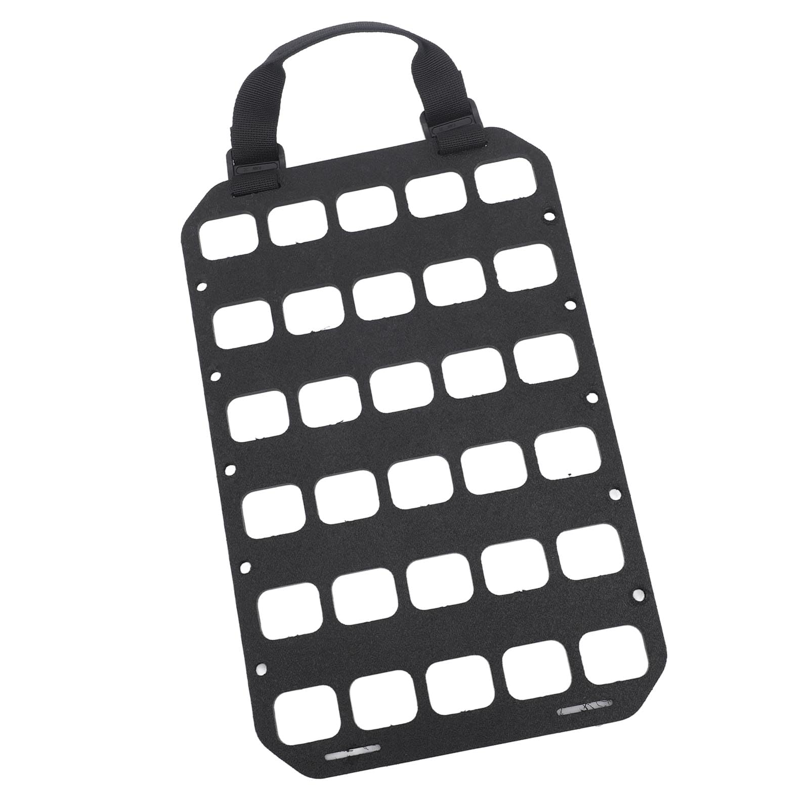 Tbest Panel Molle, Paneles Molle Rígidos Negro con Asa Diseo de Orificios Fijos de PP Panel Organizador Molle para Caja de Pared Mochila Asiento Trasero Organizador de Automóvil